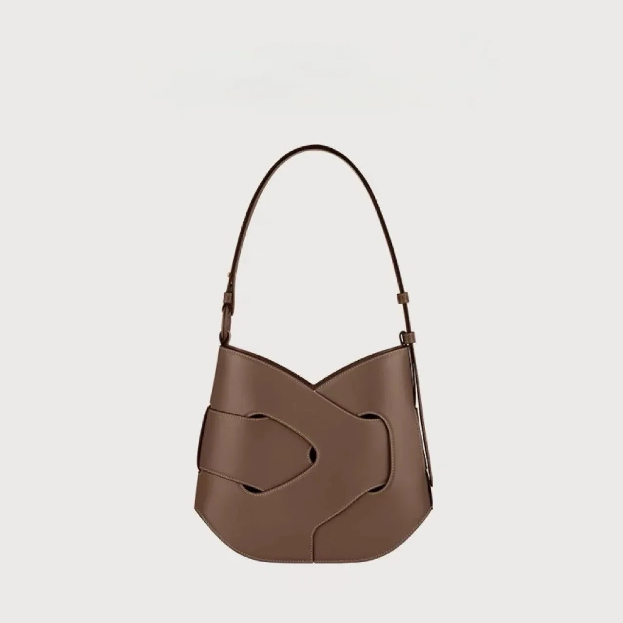 Autumn and Winter New Fashionable Women'S Bag Smooth Leather Twisted Bag Handheld Crossbody Bag Trendy