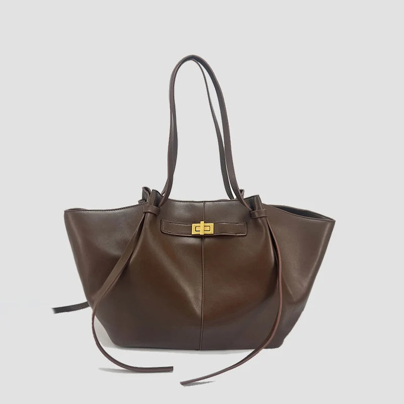 2025 Retro Women'S PU Leather Shoulder Wing Bag, Fashionable Casual Handheld Tote Bag, Handheld Shoulder Bag